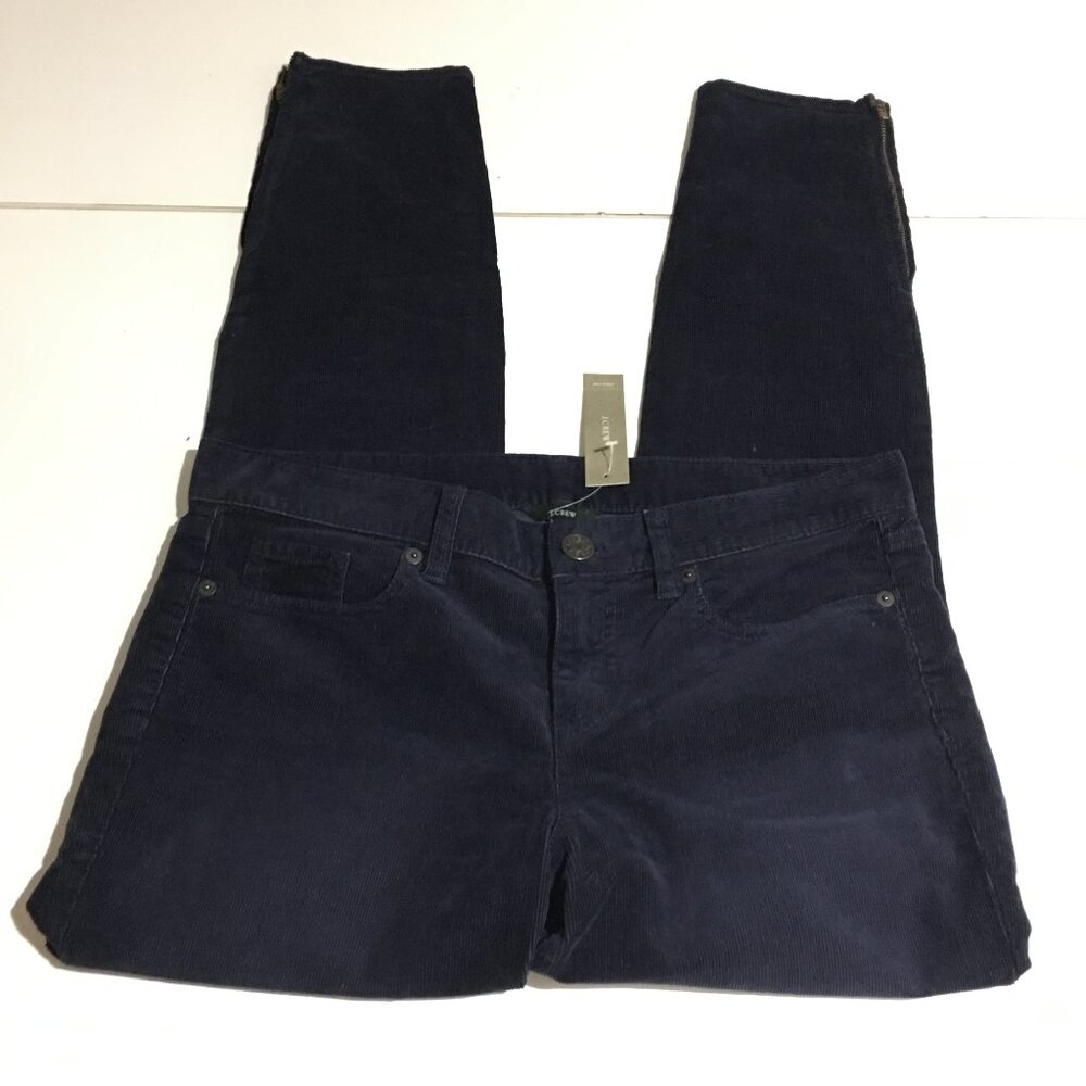 J. Crew Toothpick Corduroy Womens Pants Size 29 Navy Blue Skinny NWT $89.5